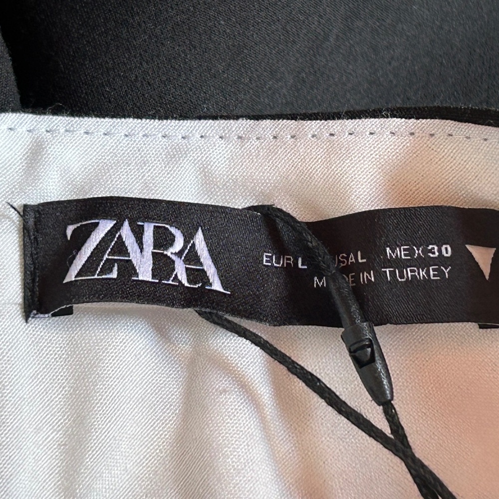 Zara Pleated Long Shorts Black Large Women Bermuda - Picture 6 of 11